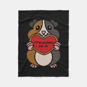 It's Guinea Pig Heart Be OK Cute Guinea Pig Fleece Blanket