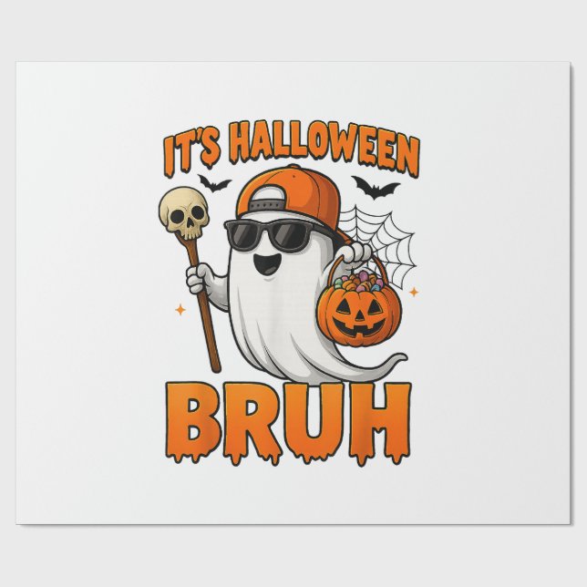 Its Halloween Bruh  Wrapping Paper (Flat)