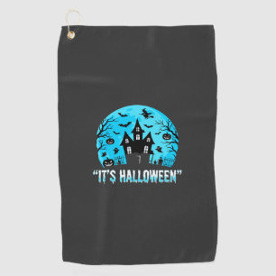 It's Halloween Haunted House Bat Design Golf Towel
