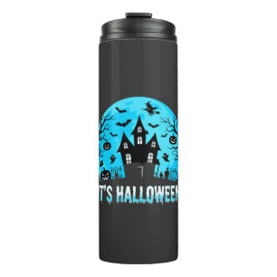 It's Halloween Haunted House Bat Design Thermal Tumbler
