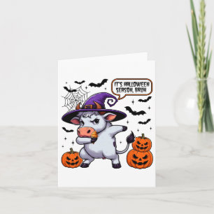 It's Halloween Season Bruh Funny Cow Moo Spooky Se Card