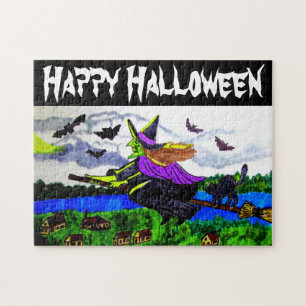 IT'S HALLOWEEN WITCHES TONIGHT WE RIDE    JIGSAW PUZZLE