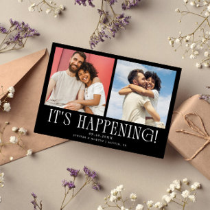 It's Happening 2-Photo Black Wedding Save The Date