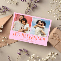 It's Happening 2-Photo Orange Pink Wedding