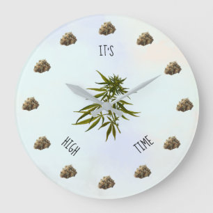 It's High Time Weed Bud Personalised Large Clock