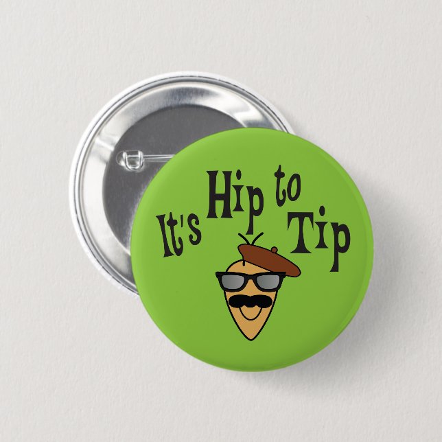 It's Hip to Tip tip encouragement 6 Cm Round Badge (Front & Back)