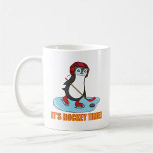 It's Hockey Time - Cute Penguin Ice Hockey Coffee Mug