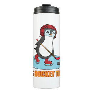 It's Hockey Time - Cute Penguin Ice Hockey Thermal Tumbler