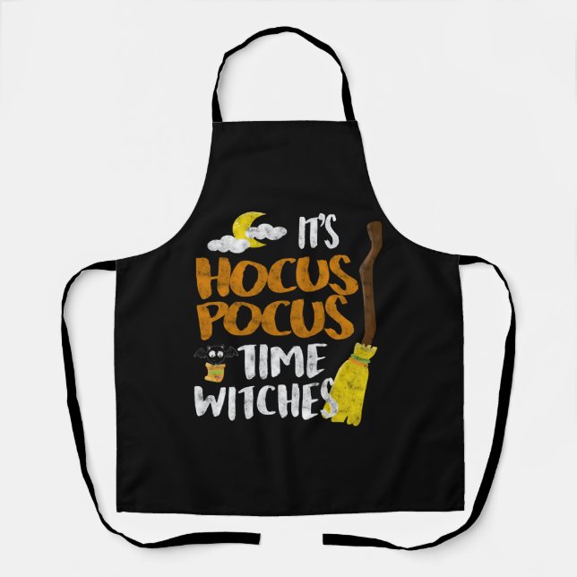its hocus pocus time witches distressed apron (Front)