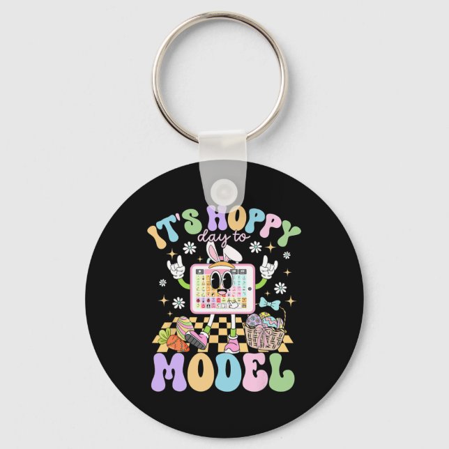 It's Hoppy Day To Model Easter Day Speech Therapis Key Ring (Front)