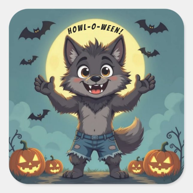 It's Howl-o-ween Square Sticker (Front)