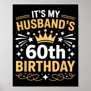 It's Husband's 60th Birthday Happy Illustration Poster