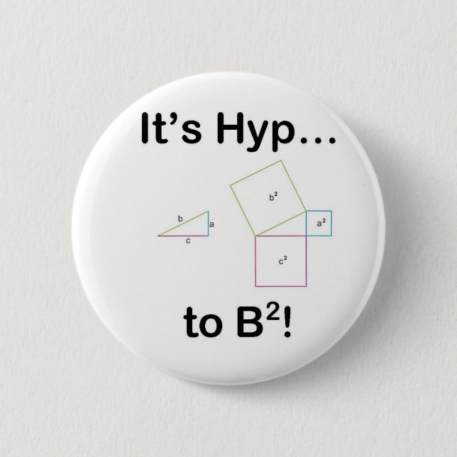 It's Hyp... to B squared! 6 Cm Round Badge (Front)