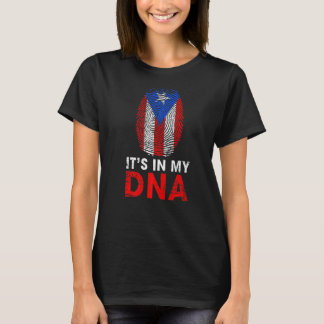 It's In DNA Puerto Rican Fingerprint Hispanic Heri T-Shirt