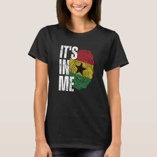 It's In Me Ghana Flag Fingerprint Ghanaian Heritag T-Shirt