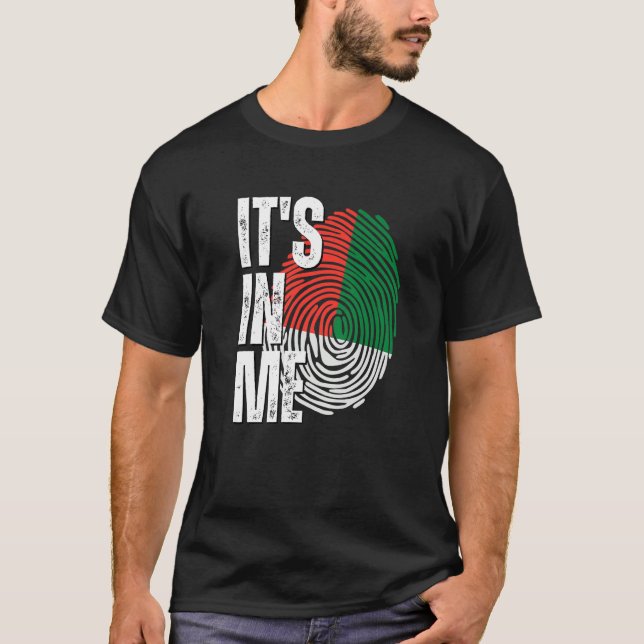 It's In Me Madagascar Flag Fingerprint Malagasy He T-Shirt (Front)