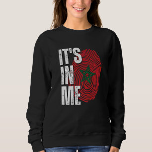 It's In Me Morocco Flag Fingerprint Moroccan Herit Sweatshirt
