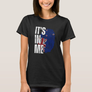 It's In Me New Zealand Flag Fingerprint Oceania He T-Shirt