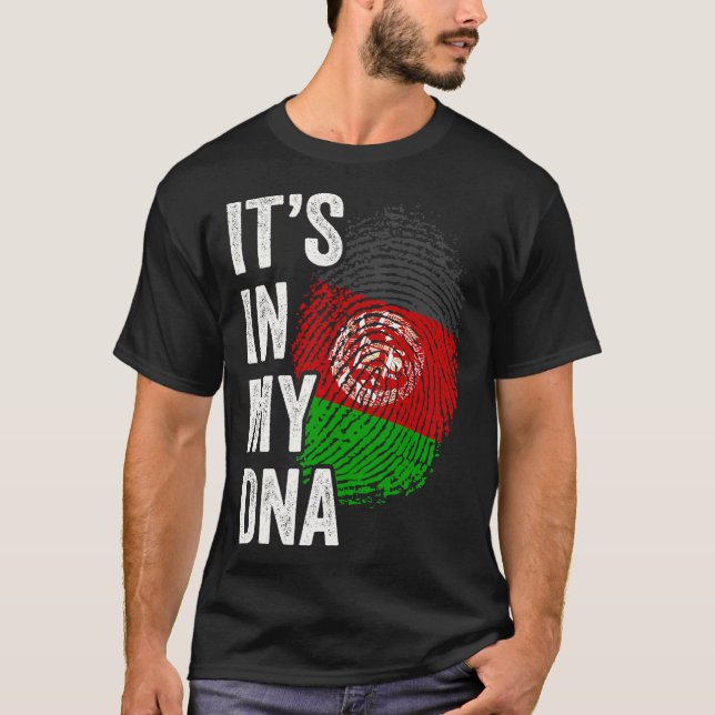 ITS IN MY DNA Afghanistan Flag Afghan Roots Pride  T-Shirt (Front)