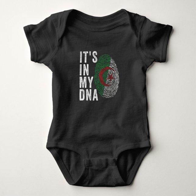 It's In My DNA - Algeria Flag Baby Bodysuit (Front)