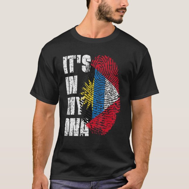It's In My Dna Antigua And Barbuda Flag Antiguan B T-Shirt (Front)