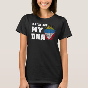 It's In My DNA Antigua And Barbuda Flag Fingerprin T-Shirt