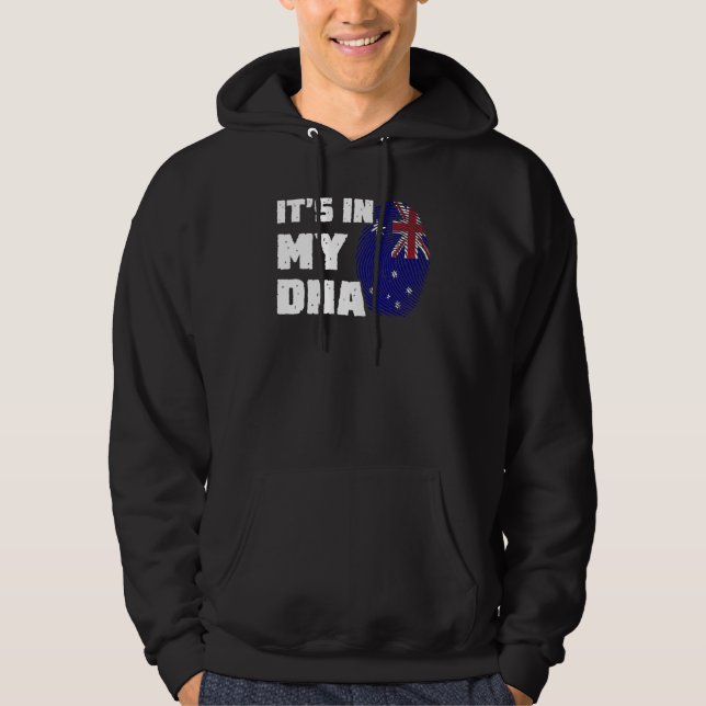 It's In My DNA Australia Flag Fingerprint Men Wome Hoodie (Front)