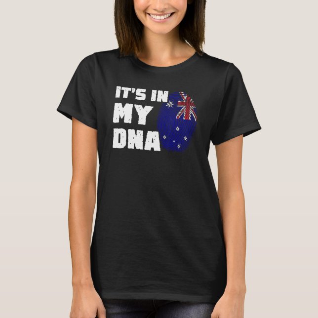 It's In My DNA Australia Flag Fingerprint Men Wome T-Shirt (Front)