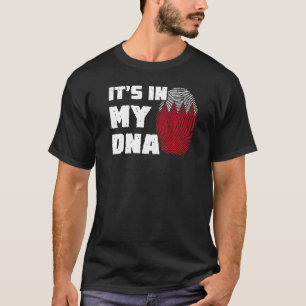 It's In My DNA Bahrain Flag Fingerprint Men Women T-Shirt