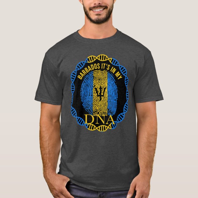 Its in My DNA Barbados Flag Men Women Pride Roots  T-Shirt (Front)