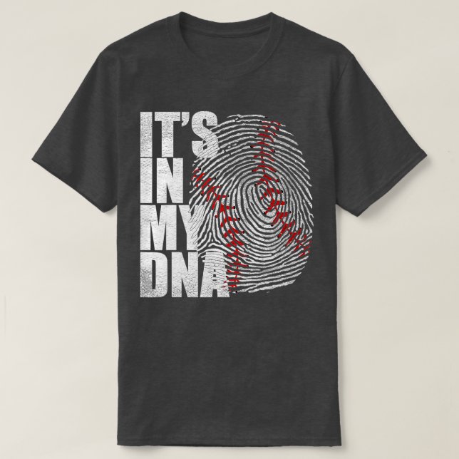 Its In My DNA Baseball Lover Funny Baseball Finger T-Shirt (Design Front)