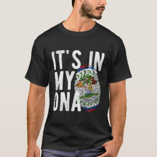 It'S In My Dna Belise Flag Fingerprint T-Shirt