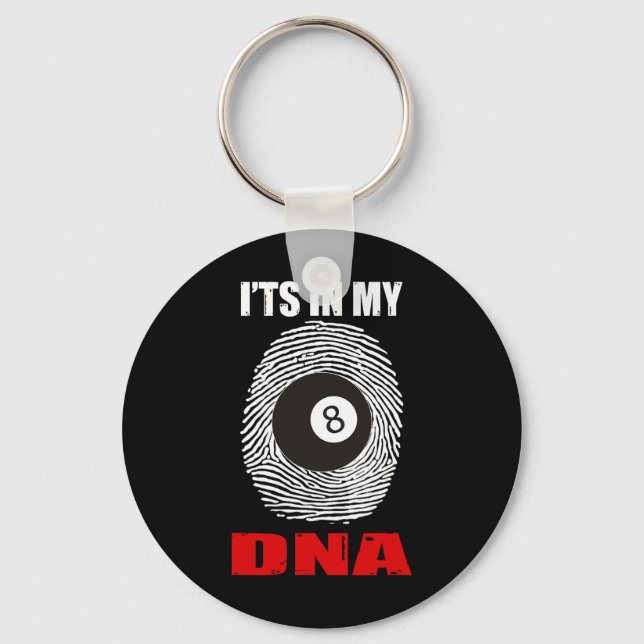 It's In My Dna Billiards  Key Ring (Front)