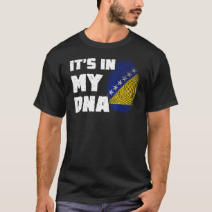 It's In My DNA Bosnia Flag Fingerprint Men Women T-Shirt