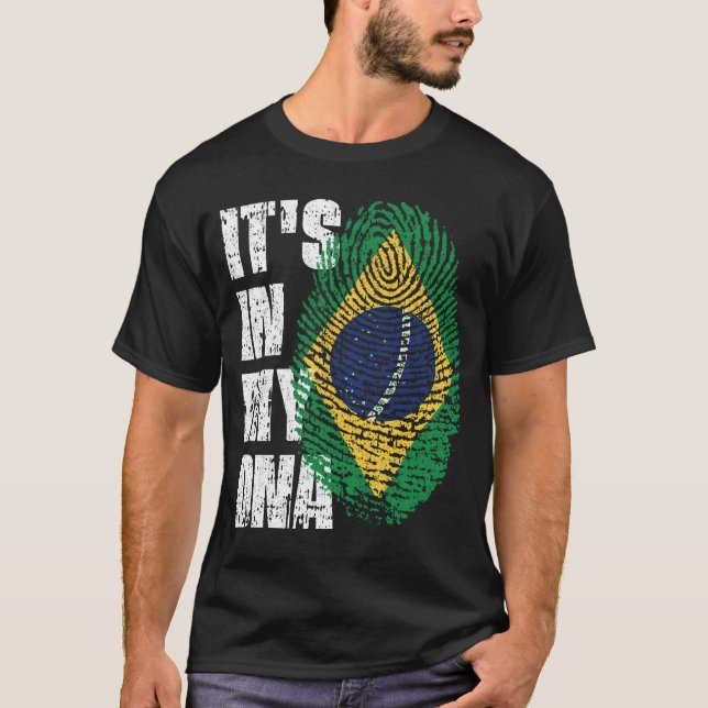IT'S IN MY DNA Brazil Flag Boy Girl Gift T-Shirt (Front)