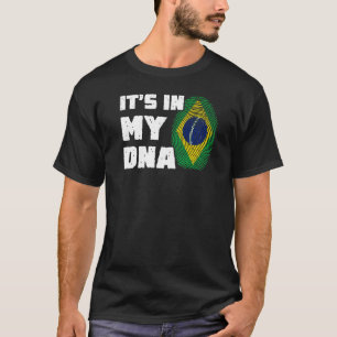 It's In My DNA Brazil Flag Fingerprint Men Women T-Shirt
