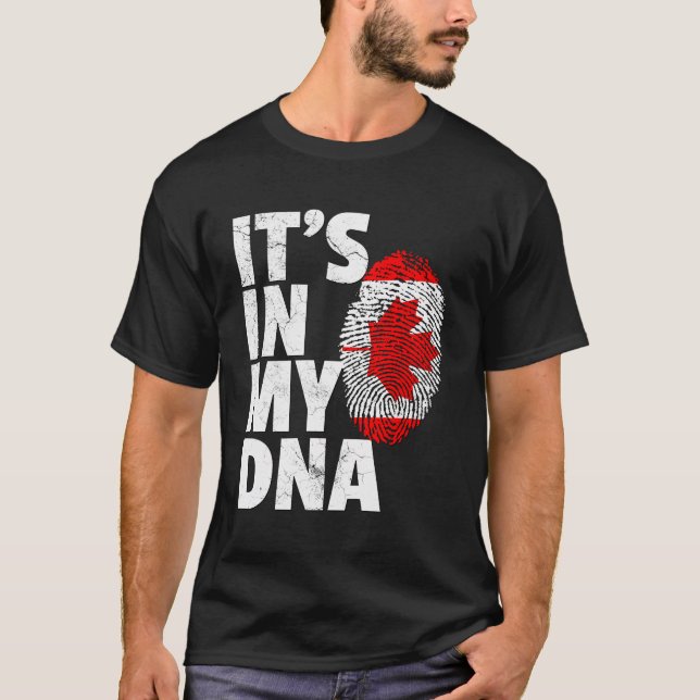 It'S In My Dna Canada Canadian Flag Leaf Maple Pri T-Shirt (Front)