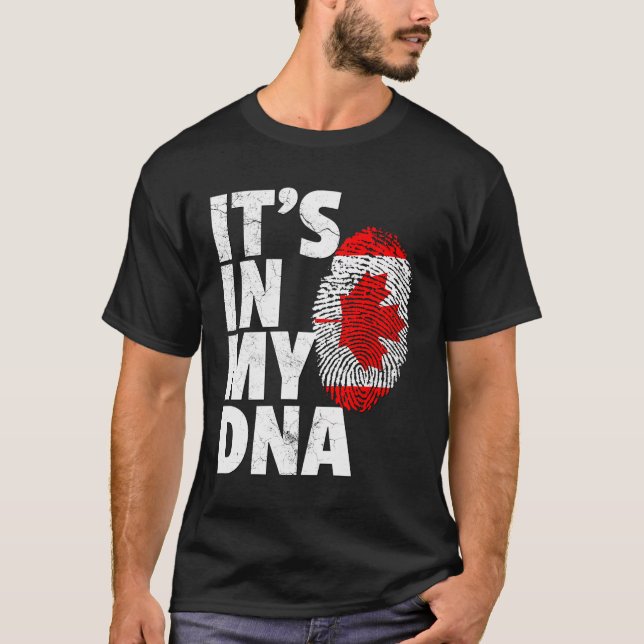 It'S In My Dna Canada Canadian Flag Leaf Maple Pri T-Shirt (Front)