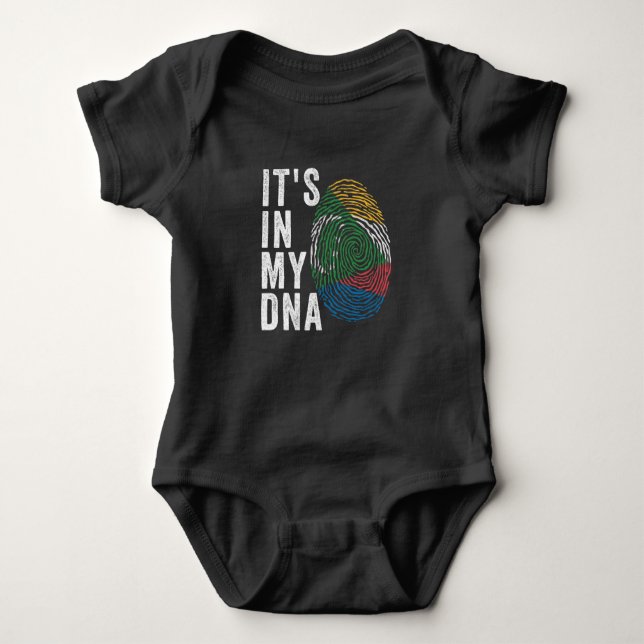 It's In My DNA - Comoros Flag Baby Bodysuit (Front)