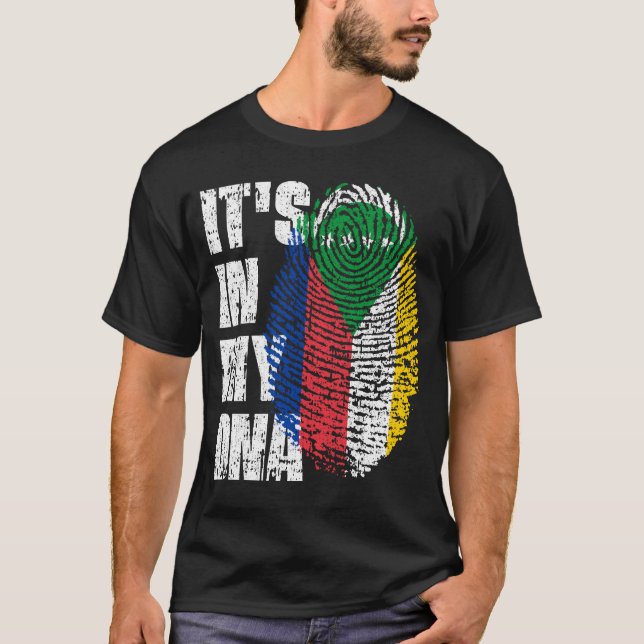 IT'S IN MY DNA Comoros Flag Boy Girl Gift T-Shirt (Front)