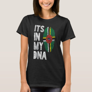 Its In My Dna Dominica Flag Fingerprint T-Shirt