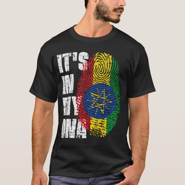 IT'S IN MY DNA Ethiopia Flag Boy Girl Gift T-Shirt (Front)