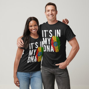 It's in my DNA Ethiopia Flag Fingerprints T-Shirt