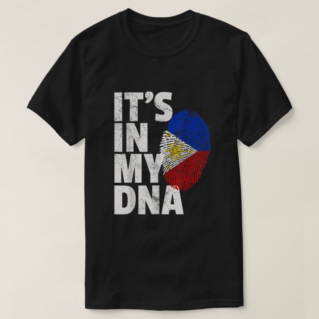 ITS IN MY DNA Filipino Flag Philippines Pride Men  T-Shirt (Design Front)
