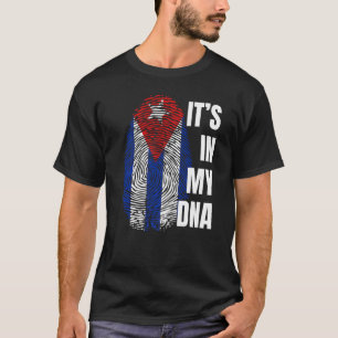 It's In My Dna Fingerprint Cuban Flag Cuba T-Shirt