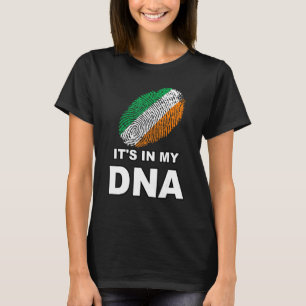 It's In My Dna Fingerprint Ireland Irish Flag St P T-Shirt
