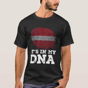 It's In My Dna Fingerprint Latvia Flag Patriotic T-Shirt