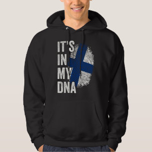ITS IN MY DNA Finland Flag Finnish Roots Pride Gen Hoodie