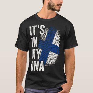 ITS IN MY DNA Finland Flag Finnish Roots Pride Gen T-Shirt