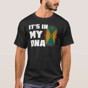 It's In My DNA Grenada Flag Fingerprint Men Women T-Shirt